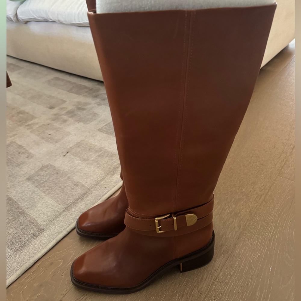 Vince Camuto Tan Over the Knee Boots (Wide Calf)